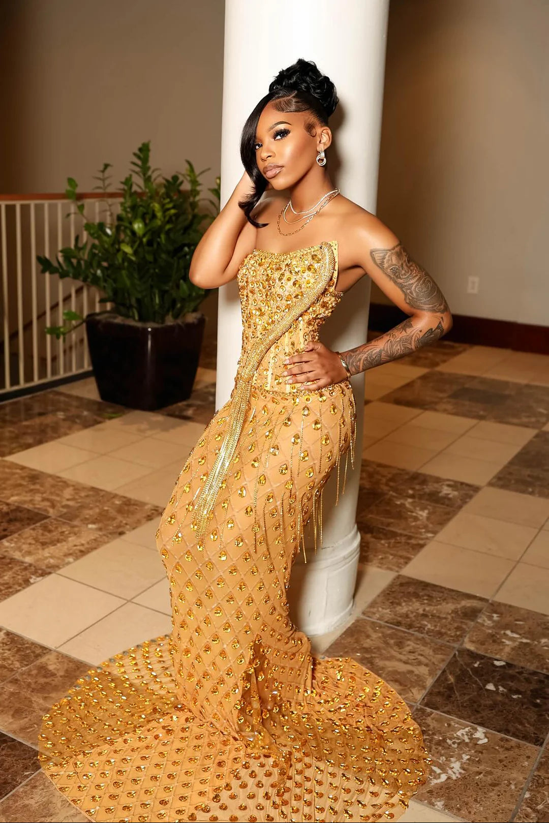 RORY GOLD DRESS (READY TO SHIP)